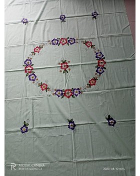 Handpainted  cotton Single bed sheet Floral Print - Design 1